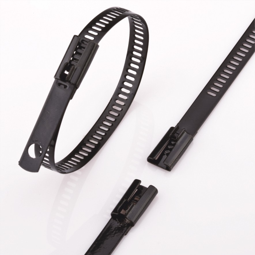 Rostfritt stål buntband- Stege Multi-Lock polyesterbelagda band